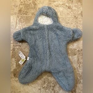 Cozy Blue Fleece Super Soft Baby Onesie Hoodie Zip Up Warm Pajamas NWT Sz 6M